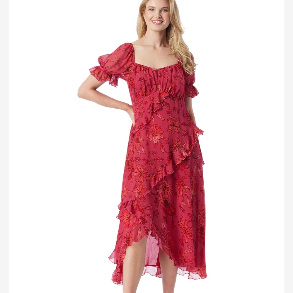 Jessica Simpson Red Ruffled Off-Shoulder Maxi Dress - Picture 6 of 6